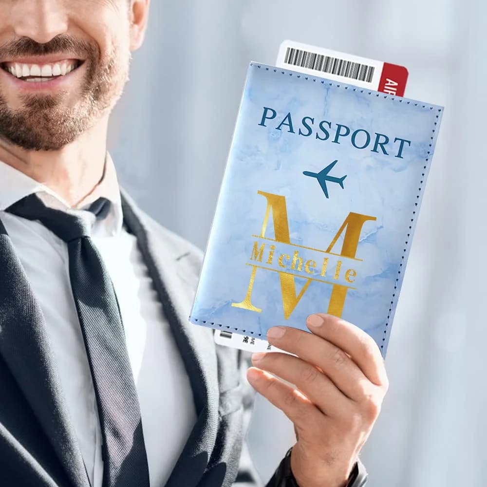 Porta Passaporto Personalizzabile, Accessori da Viaggio, Copertina Unisex in Pelle Sintetica per Passaporto