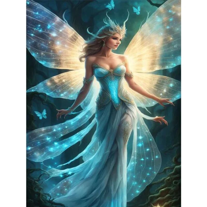 AB Diamante punto croce Farfalla Fata Ragazza 5D Fai da te Diamante ricamo strass pittura Pittura diamante