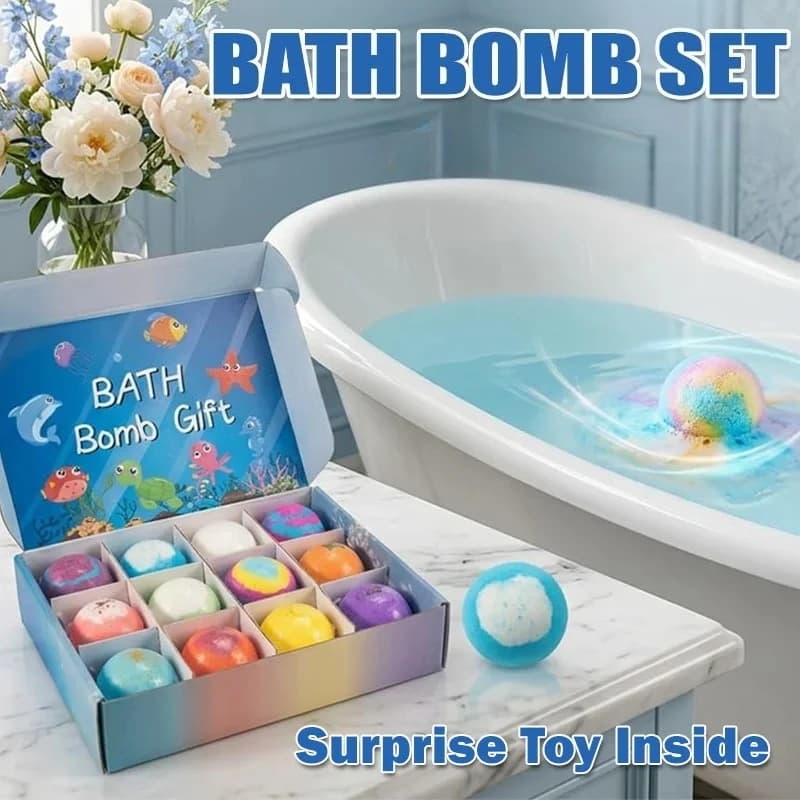 Kids Bath Water Fizz Natural Mega Bubbles Surprise Ocean Toys Gift Set Skin Friendly Bathing Kit for Boys and Girls Children Gif
