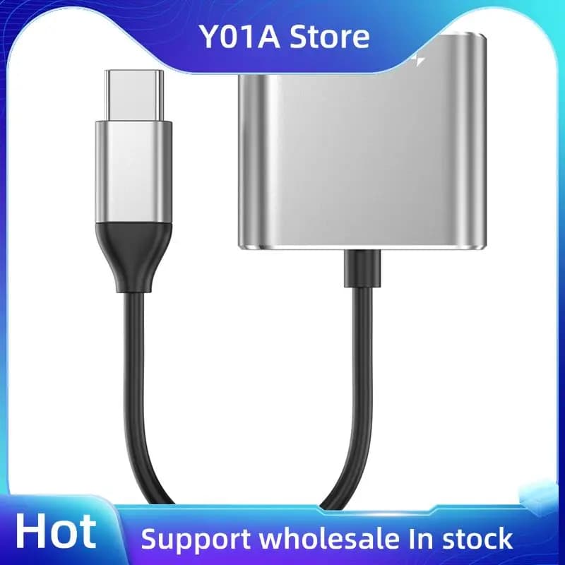 Y01A Docking Hub Adattatore per occhiali da USB C a AR per AIR/2 100W Carica rapida Tipo C per porta di ricarica per occhiali AR