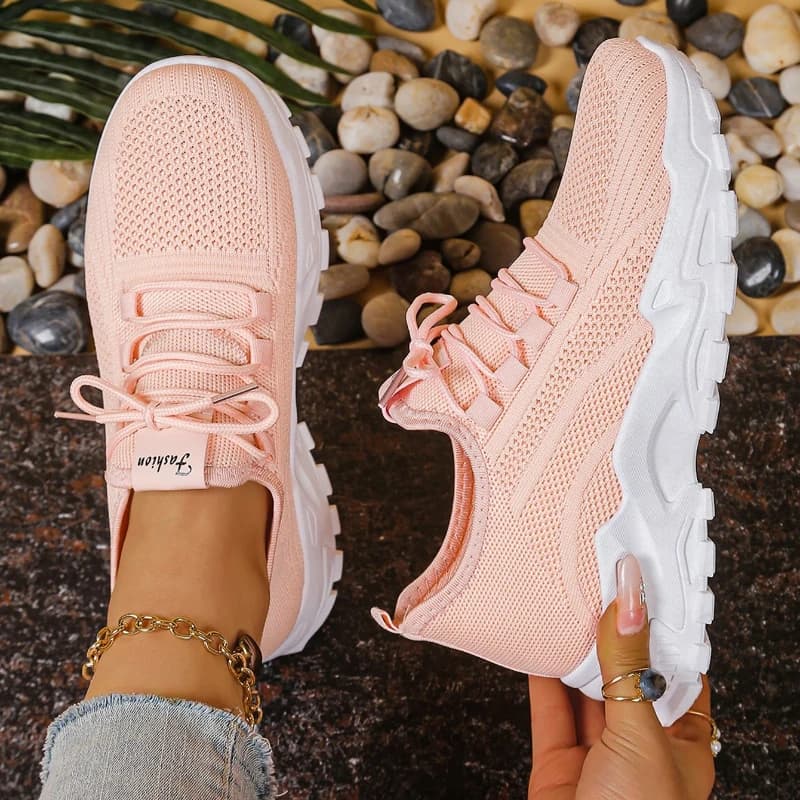 Scarpe Sportive Traspiranti in Rete per Donna, Scarpe Casual in Maglia, Suola Morbida, Antiscivolo, con Cuscinetto d'Aria, per Studentesse