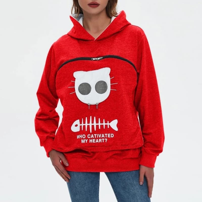 Portable Pet Carriers Sweatshirt Women's Including Zippered Pullover Tops For Dog Cats And Tiny Animals