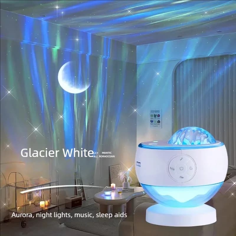 Lampada per proiettore Aurora Star 2024 Galaxy Starry Sky Atmosphere Light luci del nord altoparlante per luce notturna ricaricabile USB piccolo