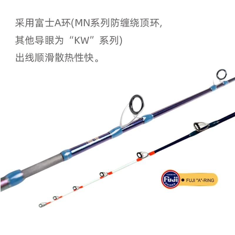 Canna da Pesca in Mare in Carbonio ad Alta Resistenza 80, 2 Sezioni, con Anelli Fuji A Guide, Modello Corniola # 50 # 200 # Massima Resistenza 12kg per la Pesca in Acqua Salata