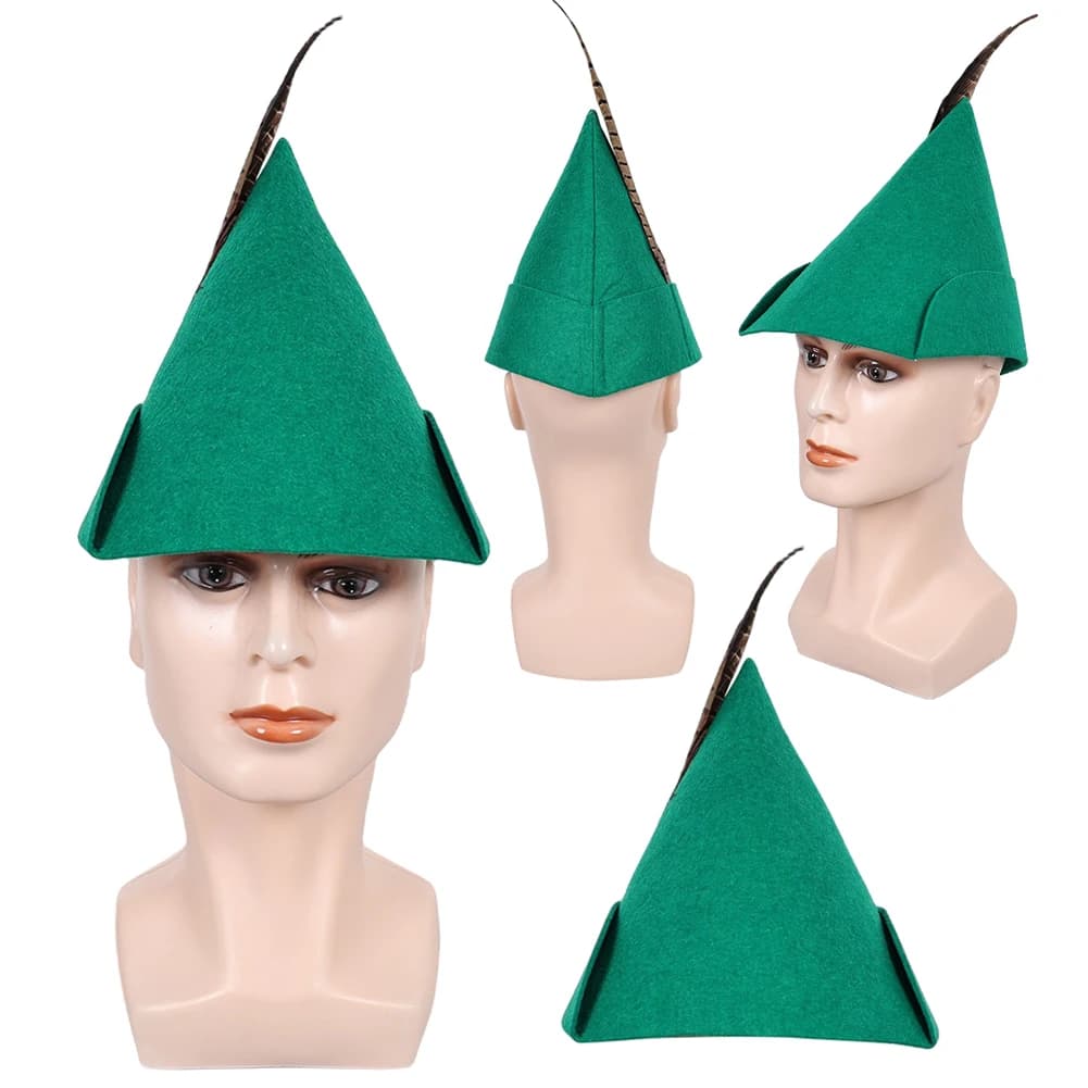 Cartoon Peter Cosplay Pan Cosplay Elfo Green Hat Party Costume Punches Supplies Accessories for adult women Men