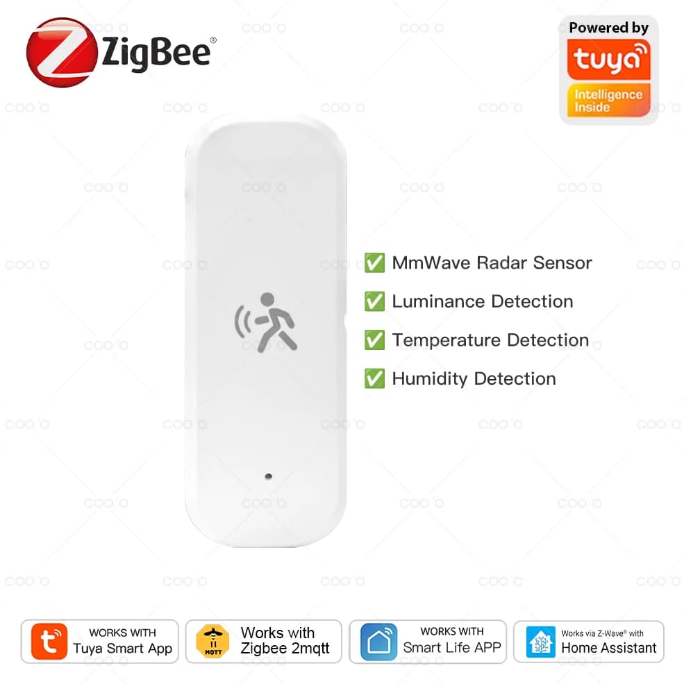 Zigbee 10G MmWave Radar Movement Sensor Human Detector with Illumination Temperature Humidity Sensor Support Tuya Zigbee2 MQ