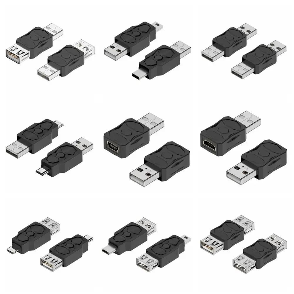 Convertitore da USB-A a Micro USB maschio-femmina HDD per laptop Adattatore da Mini USB a USB Connettore bidirezionale per disco U per telefono cellulare