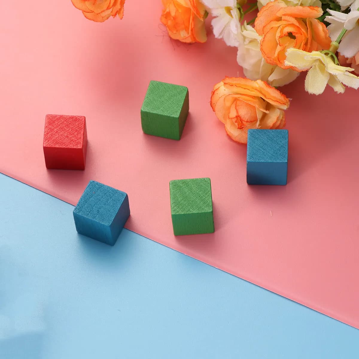 Set di 14 Blocchi Geometrici in Legno per l'Apprendimento Precoce dei Bambini, Blocchi per il Riconoscimento dei Colori, Blocchi da Costruzione in Legno