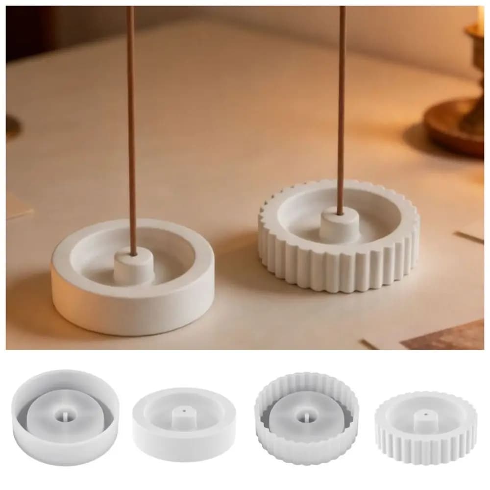 Stampo in silicone fai da te per porta incenso creativo, 2 pezzi, facile da sformare, morbido e semplice, per brucia incenso artigianale