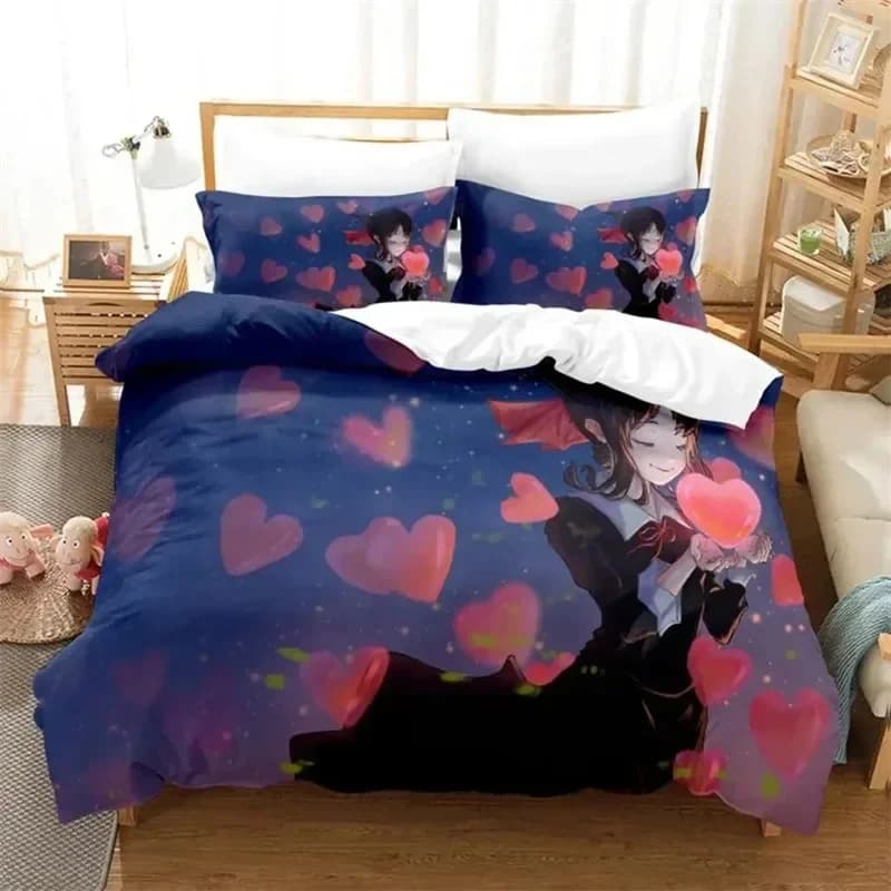 Stampa 3D Anime Kaguya-sama Love Is War Miss Huiye Comodo copripiumino Copripiumino Federa Set di biancheria da letto Decorazione Tessili per la casa