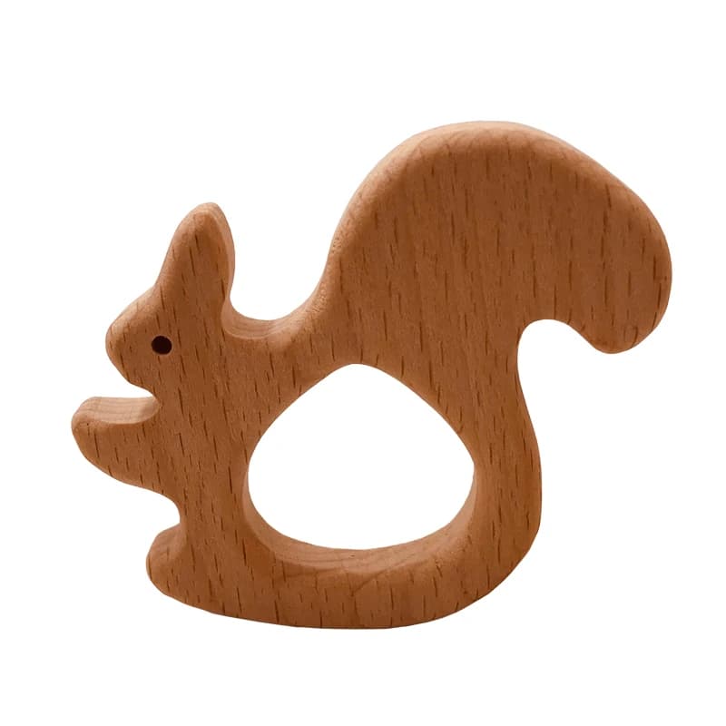 ABCPICK 10pcs giocattoli di scoiattolo in legno di faggio fai da te anelli fai da te catena ciuccio gioielli che fanno accessori fatti a mano