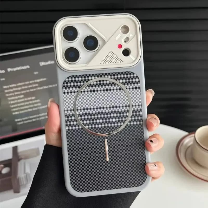 For Magsafe Carbon Fiber Texture Magnetic Case For iPhone 18 17 16 14 15 Pro Max Wireless Charging Shockproof Plastic Hard Cover