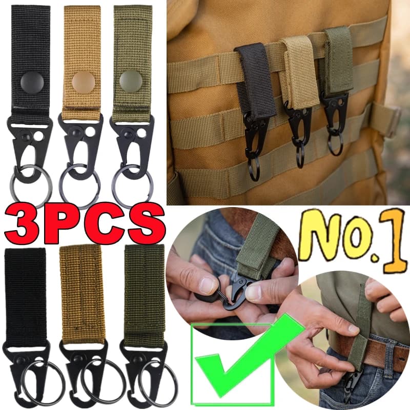 1/3PCS Tattico Nylon Tessitura Fibbia Moschettone Gancio EDC Molle Zaino Clip da Cintura Portachiavi Gancio Per Arrampicata All'aperto campeggio