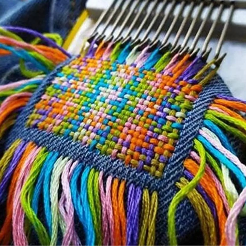 Makes Beautiful Stitching Metal DIY Textile Tools Fun Mending Loom Darning Machine Loom Speedweve Type Weave Tool Small Loom