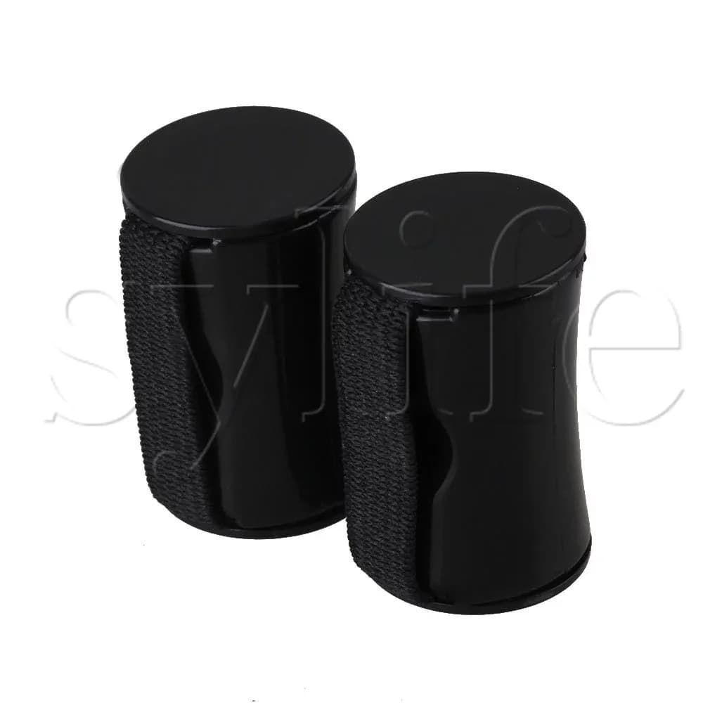 2pcs di Plastica di Barretta Tiro Ritmo Sabbia Shaker Anello di Musica Per Chitarra Ukulele Nero