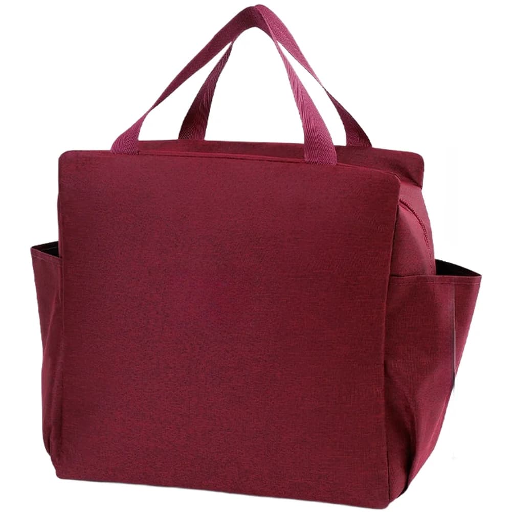 For Beach Outing Gray Insulated Lunch Bag Side Pockets For Water Bottle Thermal Lunch Tote Large Capacity Design