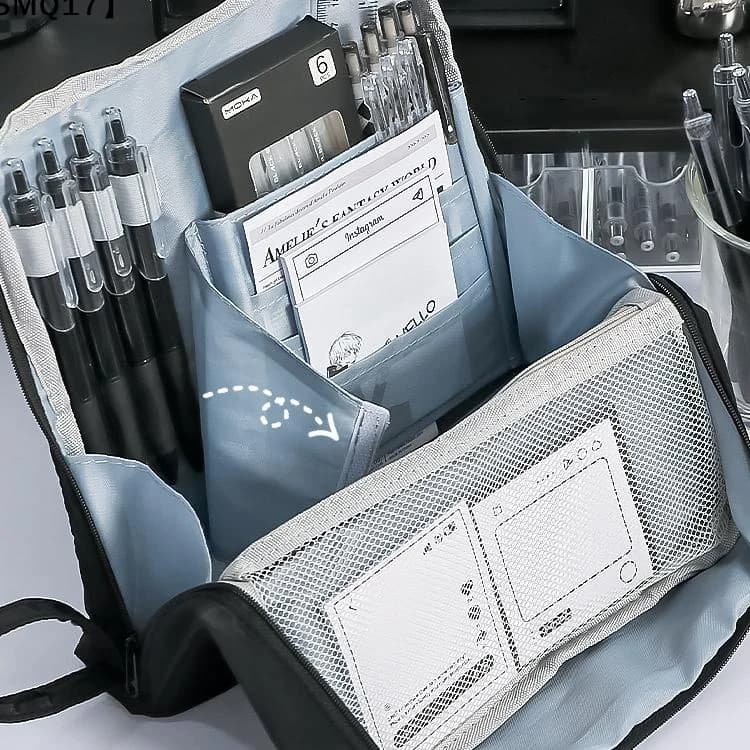 High Looking Large Capacity Pencil Case Simple Stationery Box Student Stationery Bag Storage Bag Office Stationery Supplies【SMQ】