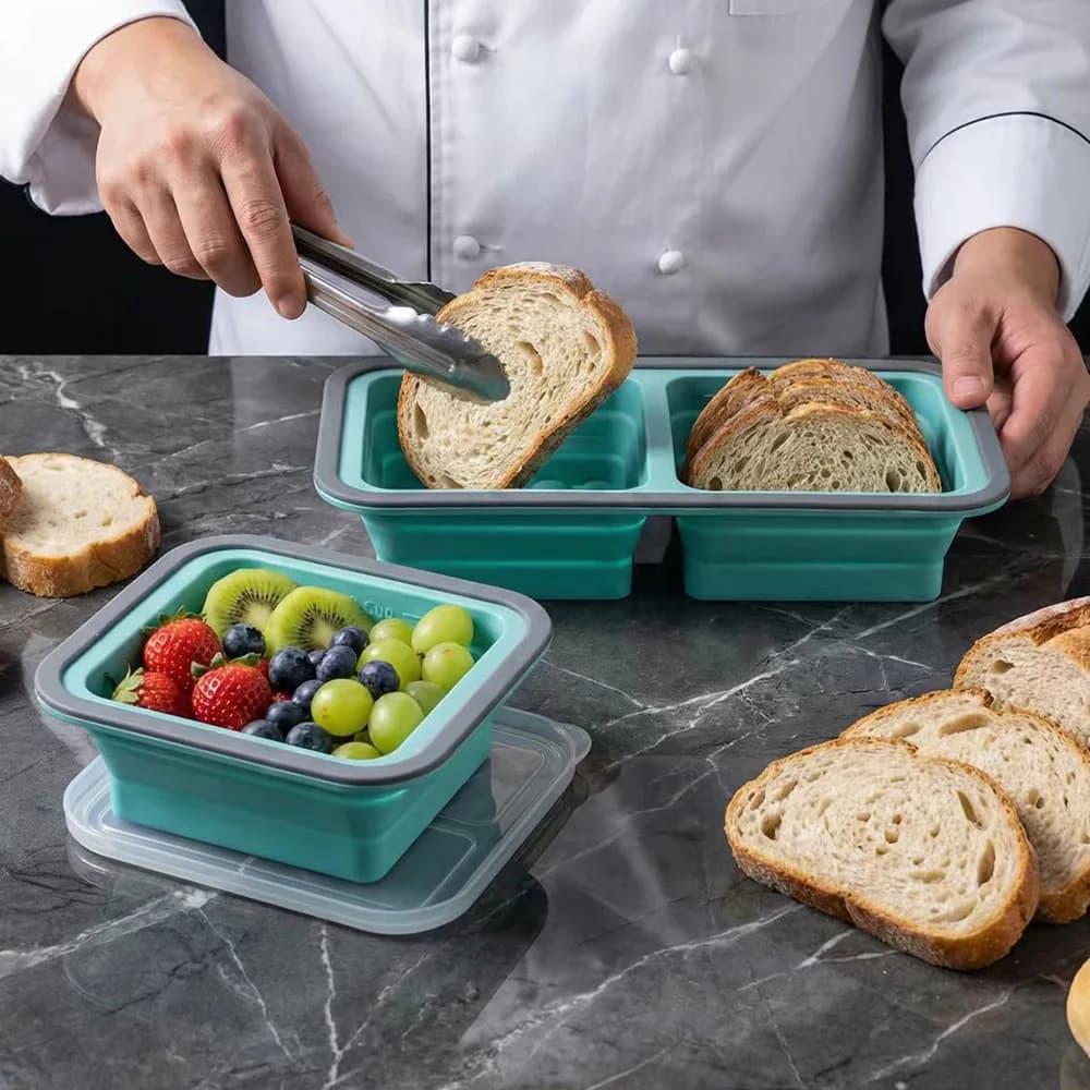 Vaschetta in Silicone per Congelatore con Coperchio, Stampi per Cubetti di Zuppa, Contenitori per Preparazione Pasti Senza BPA, per Salse e Brodi, Lavabili in Lavastoviglie, Utensili da Cucina