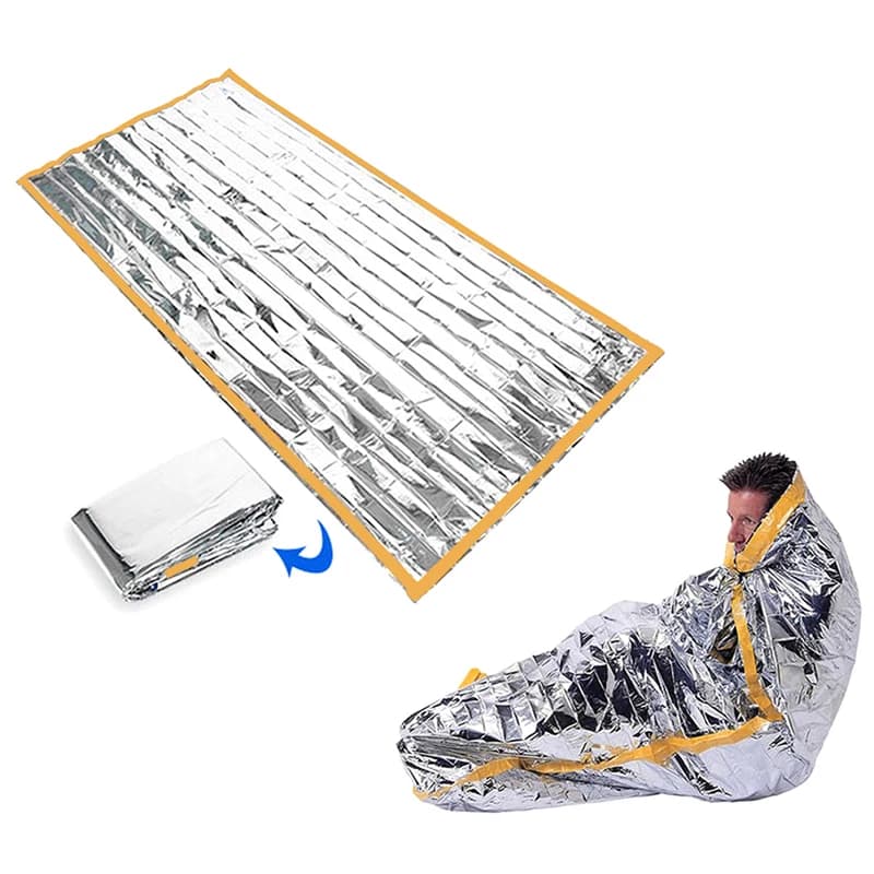 2026 Portable Waterproof Emergency Survival Sleeping Bag Outdoor Edc Camping Gear Thermal Sack First Aid Rescue Kit Blanket