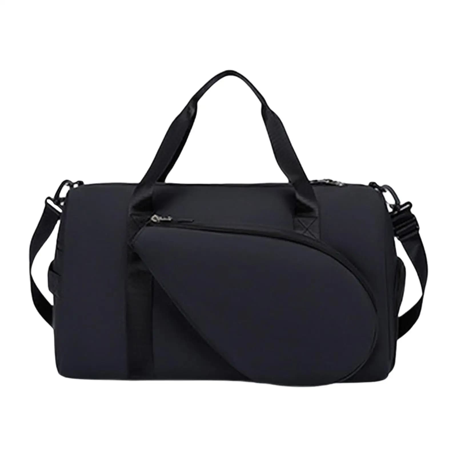 Borsa da tennis con manico regolabile, porta scarpe da fitness, borsa per racchetta da tennis nera