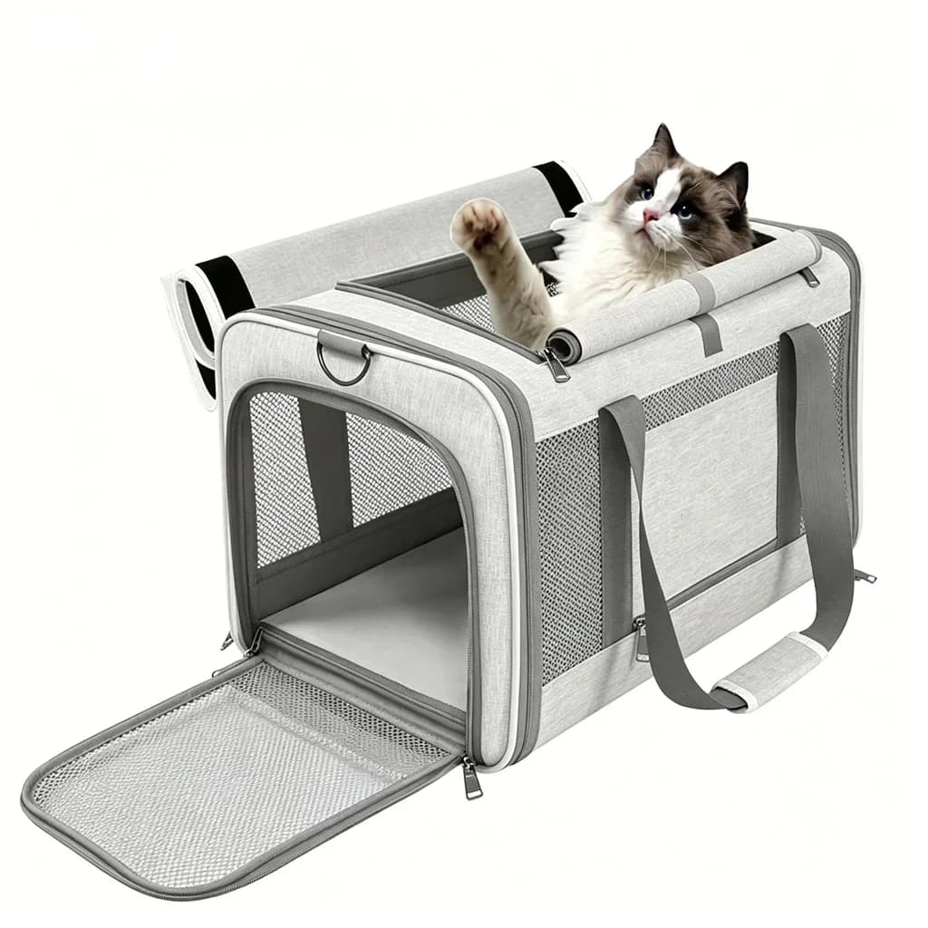 Cat Carrying Case Pet Dog Travel Carrier Soft-Sided Cat Bag Airline Approved Collapsible Cat Carrier Dog Carrier for Dogs & Cats