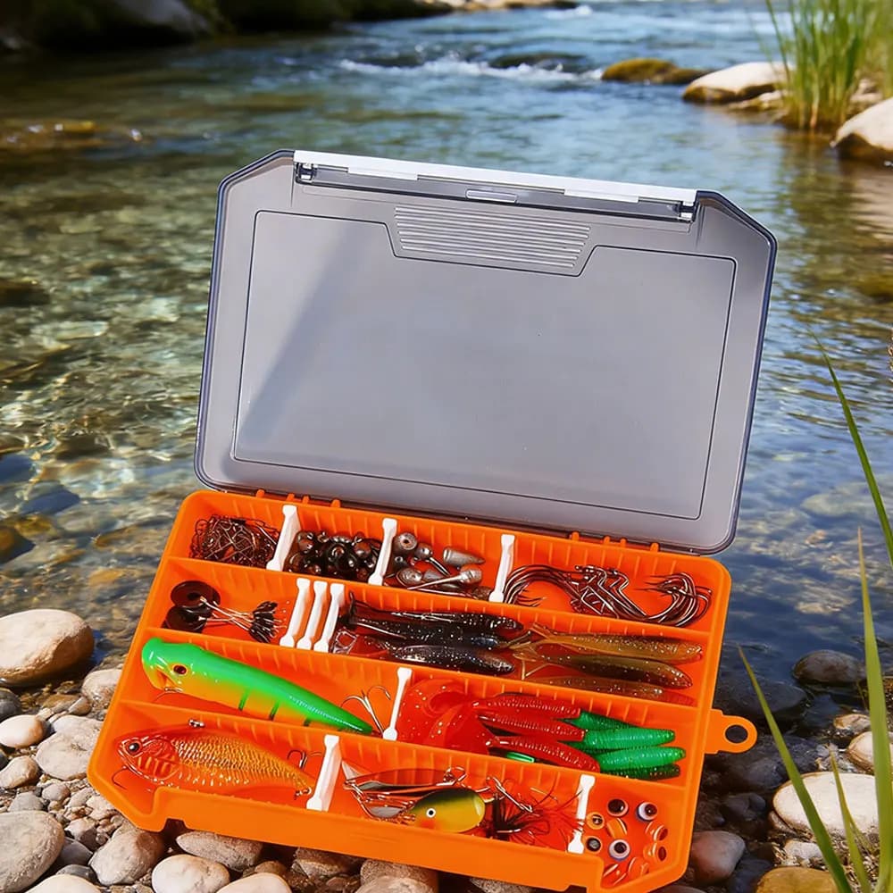 158PC Fishing baits Set Complete Kit Soft baits Dure Metal handles Glue masks Weight ballast with Water Equipment Box Freshwater Equipment