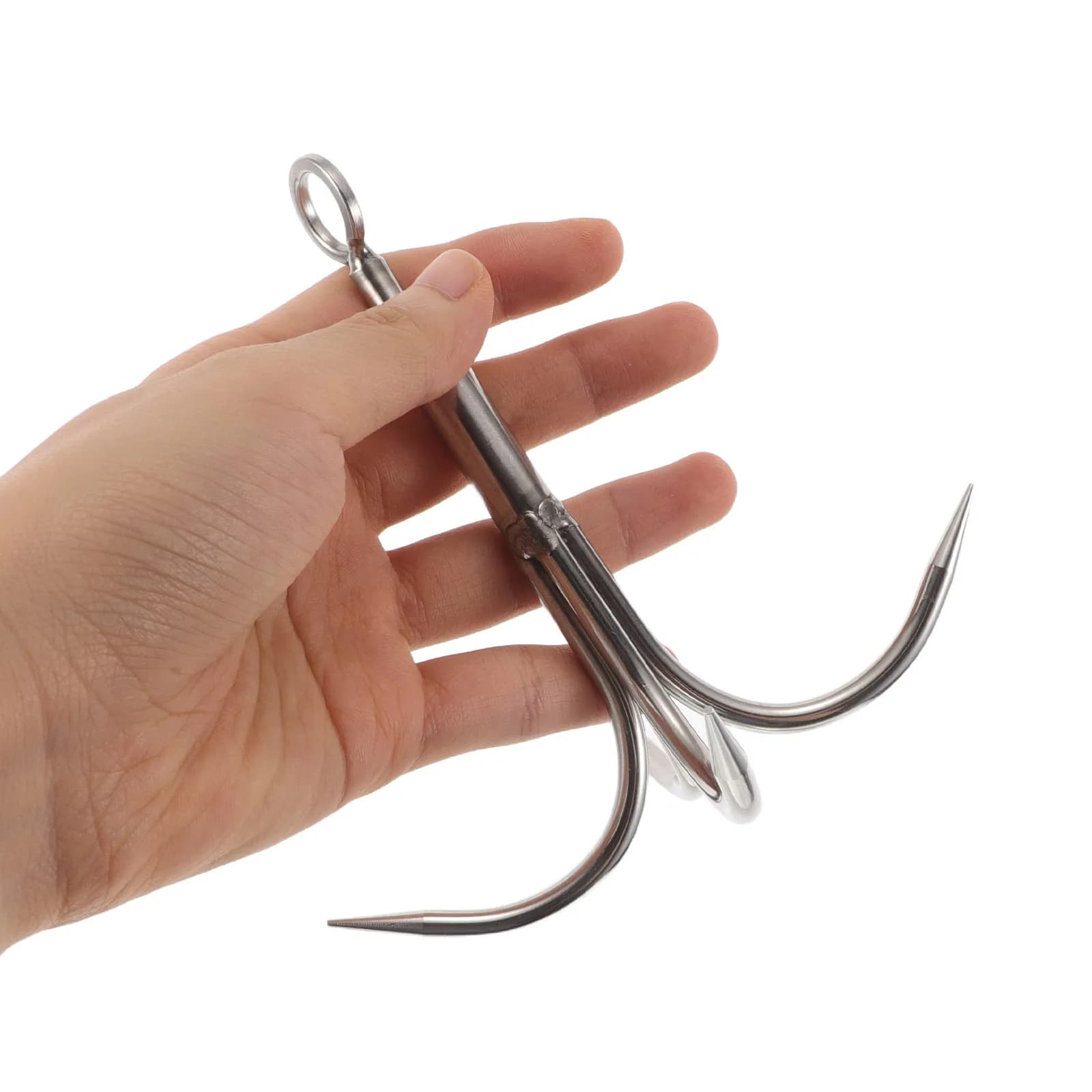 2 Pcs Stainless Steel Outdoor Grapple Hook Fishing Accessories Boat Anchor Accessory 4-prong 4-claw Grappling