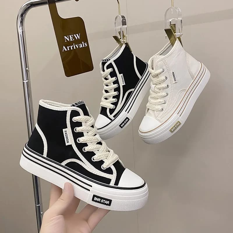 Scarpe di tela con plateau da donna che aumentano l'altezza Sneakers grosse per ragazze giovanili scarpe da ginnastica all'aperto calzature con suola spessa da donna