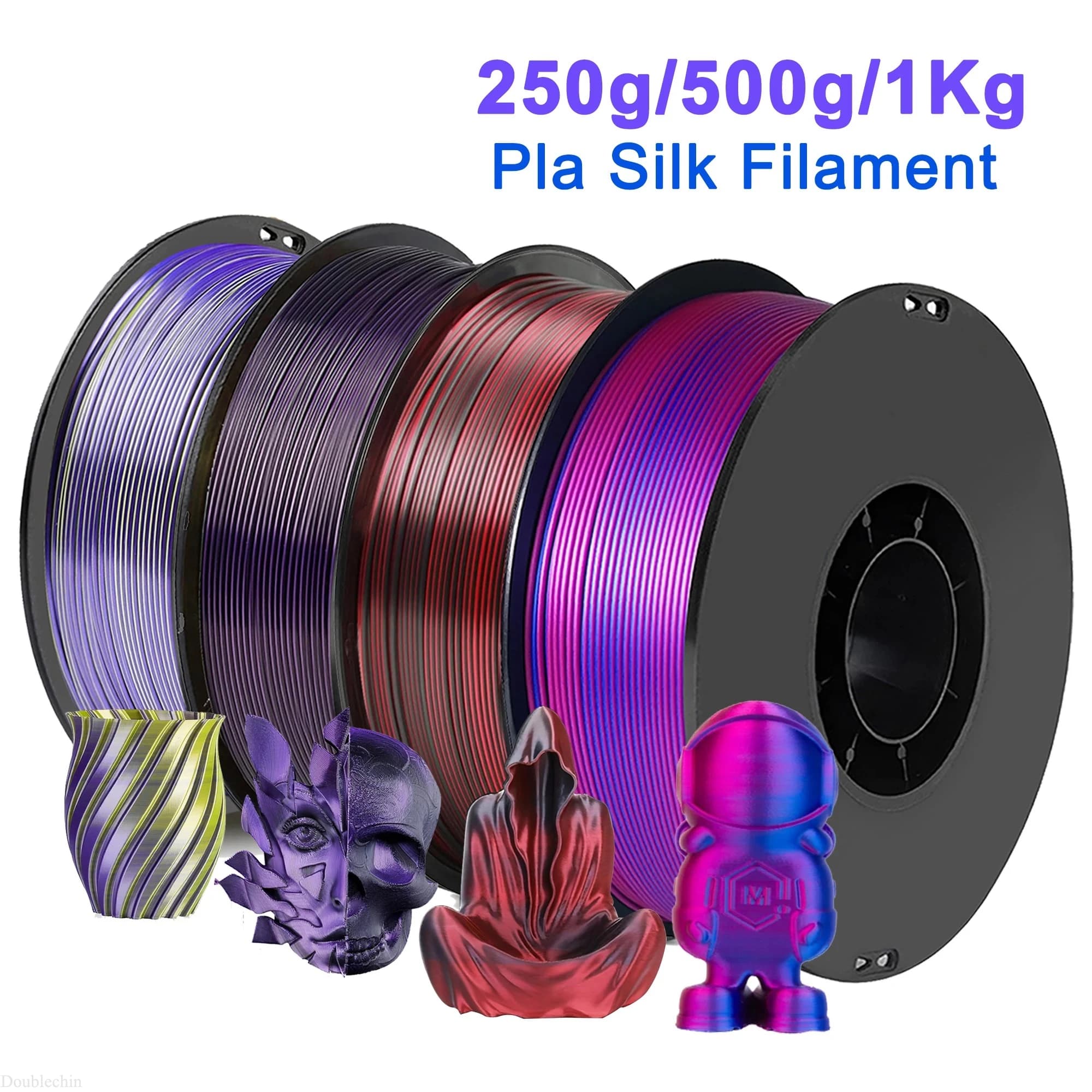 250g Two Color PLA Silk Blue Purple Red 3D Printer Filament 1.75mm Dual Color Silk Black Red 3D Printing Material