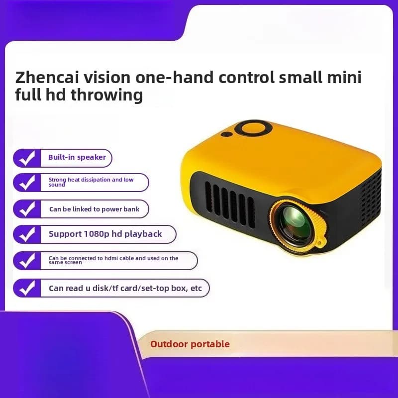A2000 Mini proiettore mobile portatile a LED per esterni micro ad alta definizione 1080P