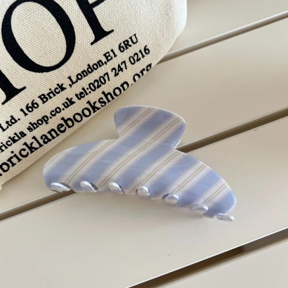 New Blue Stripe Series Hair Claw Clip Semicircle Purple Barrette Geometric Hair Clip Headwear