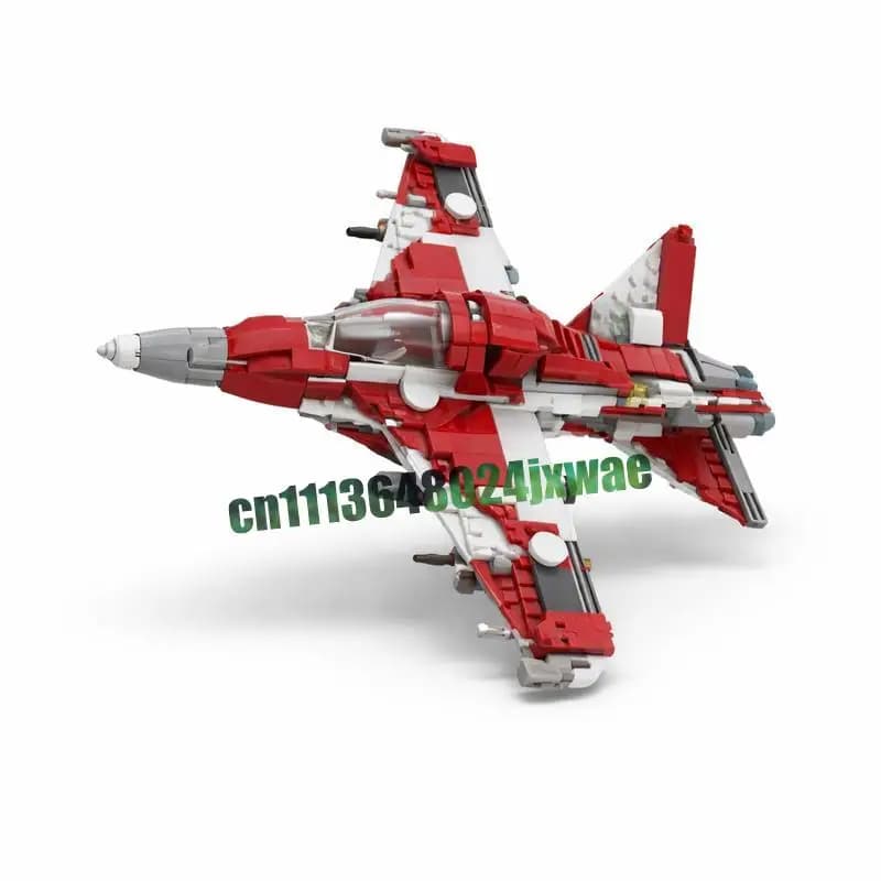 499PCS MOC Space Battle Fighter Jet Aircraft Model Custom Puzzle Technical DIY Assembly Educational Creative Toy Collection Gift
