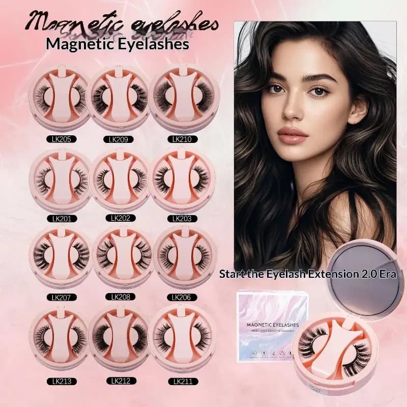Reusable magnetic eyelashes, without needing glue, 3D natural effect, magnetic lashes, easy to apply eye makeup kits.