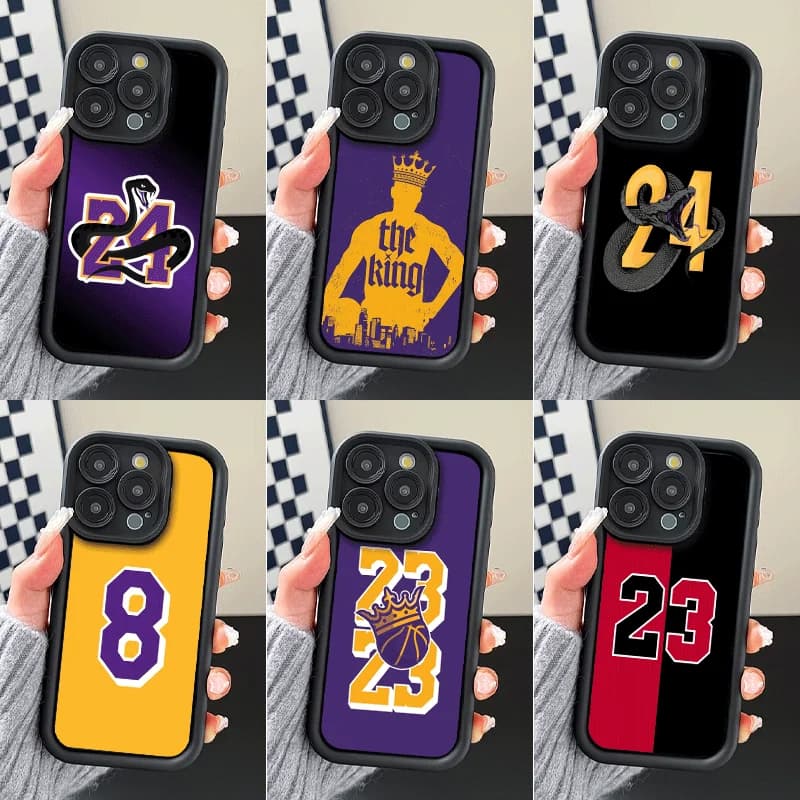 Basketball Number 8 23 24 Shockproof Phone Case For iPhone 12 13 14 15 Plus 16 Pro Max 17 Air 16E 17E 11 XS 7 SE Silicone Cover