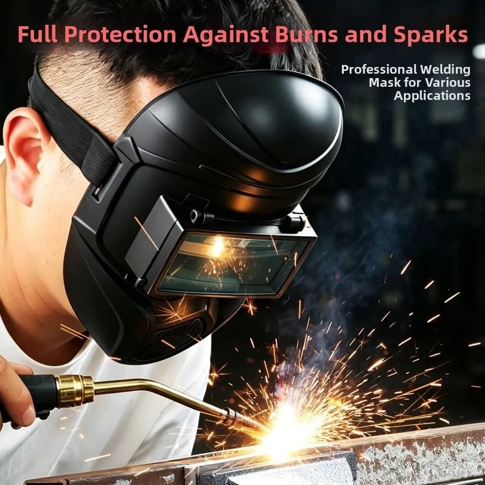 Auto-Darkening Welding Helmet Flip-Up Design High-Definition Welding Mask Face Cover 0.01ms True Color Lens Welder Shield