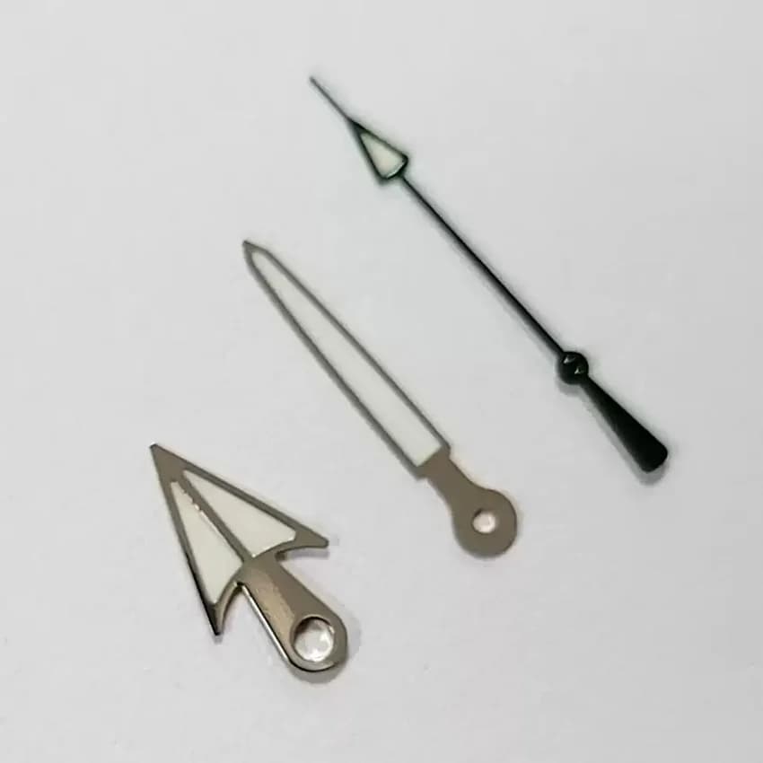 3PCS Silver Green Second Hand Arrow Shape Needle Green Luminous Hands For NH35/NH36 Movement