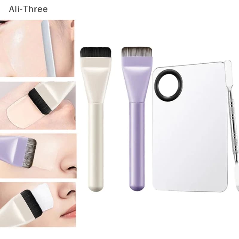Set of foundation brushes and makeup palette Tool for mixing cream for foundation Cosmetic makeup toolkit for nail art