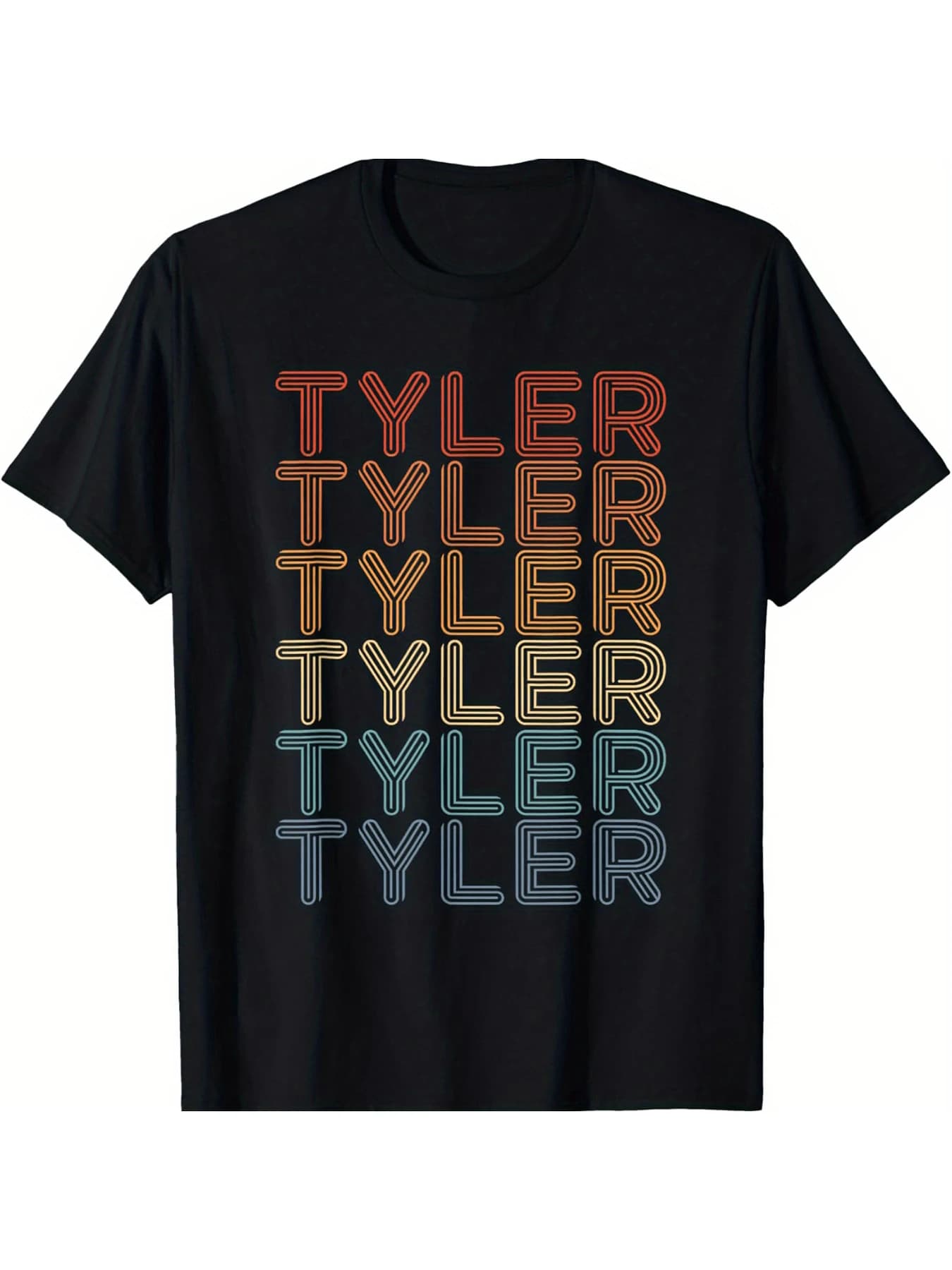 Tyler T-shirt a maniche corte da uomo e da donna, girocollo nero