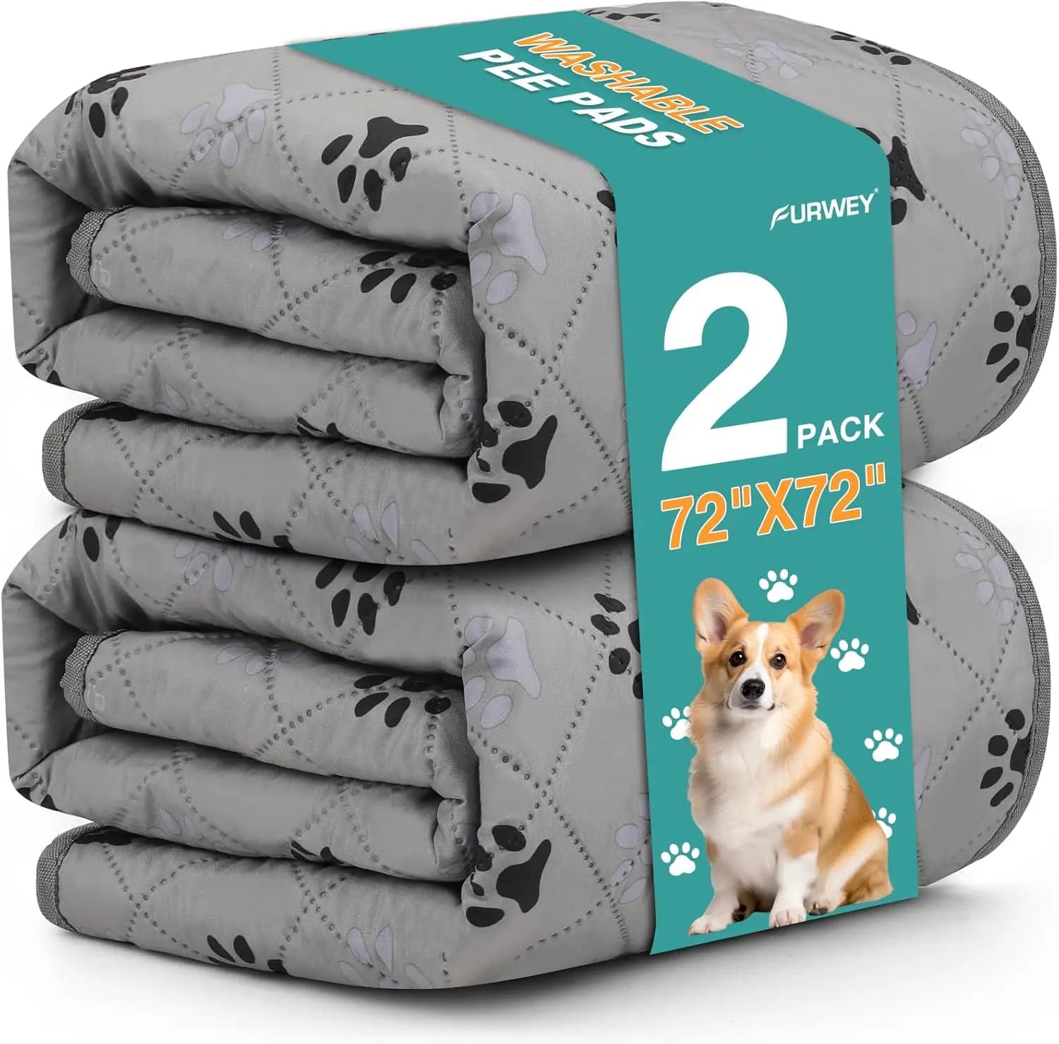 Confezione da 2 Tappetini Lavabili per Cani, Super Assorbenti e Antiscivolo per l'Addestramento degli Animali Domestici