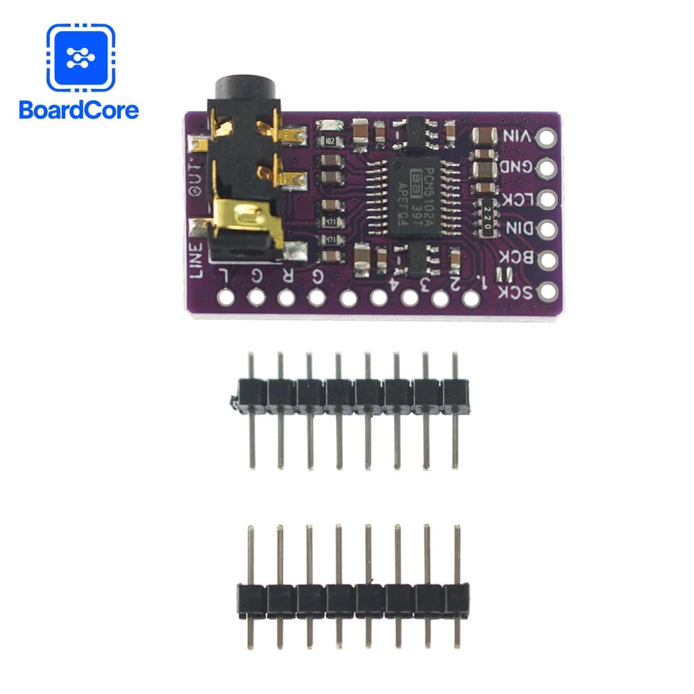 PCM5102 Modulo decodificatore DAC audio Interfaccia I2S/IIS Scheda modulo lettore audio digitale per sistema stereo Raspberry Pi fai da te