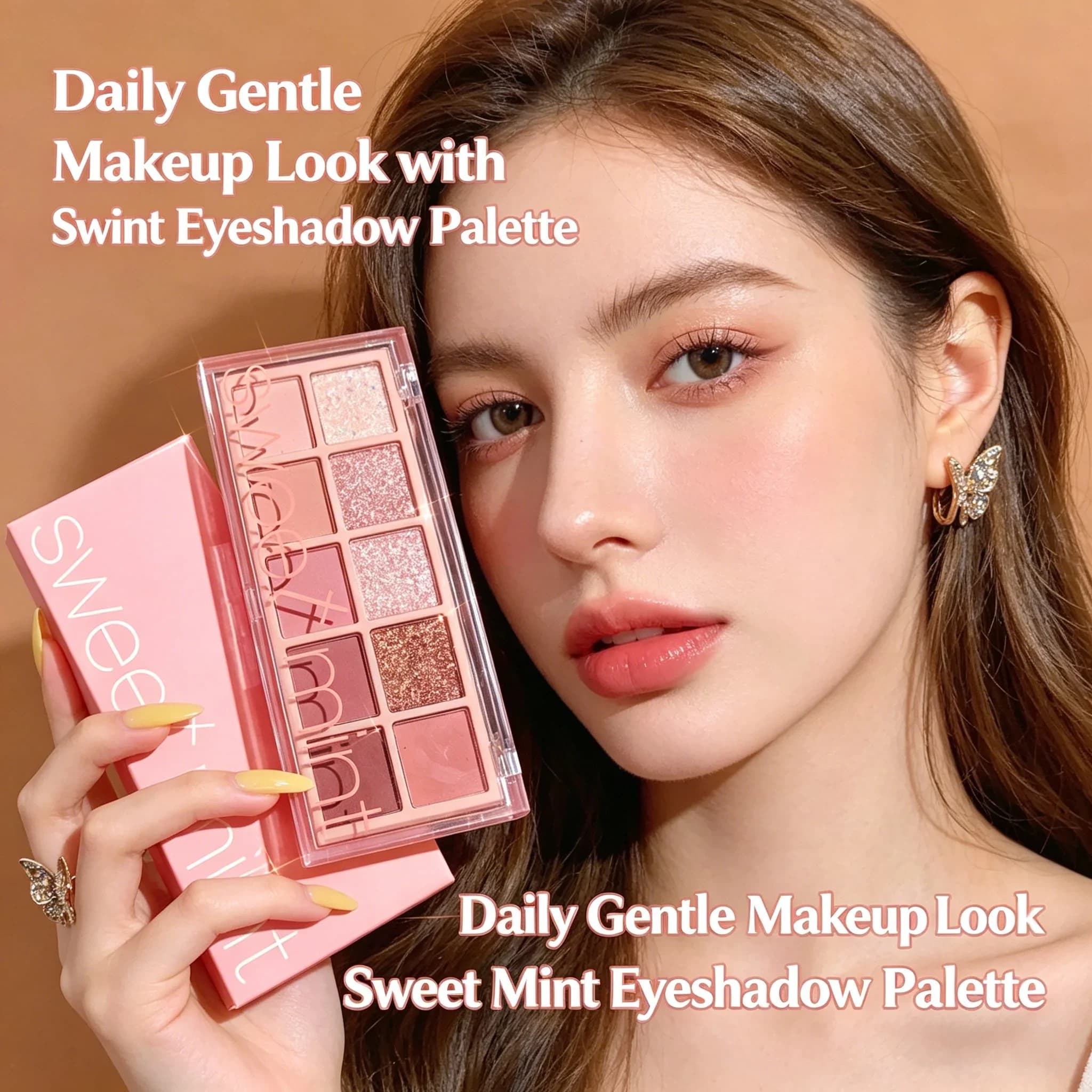 Palette di ombretti Sweet Mint da 10 colori - Set di ombretti per trucco con finitura perlescente opaca e brillante, regalo ideale per la festa della mamma