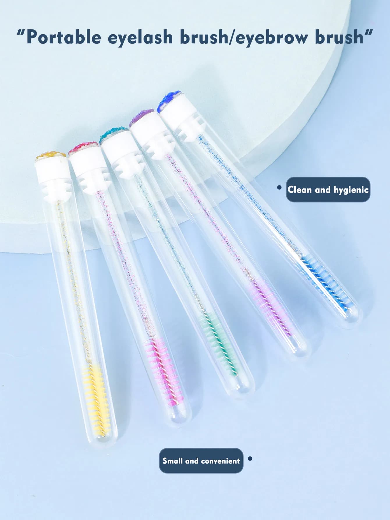5/10 piece portable makeup mascara brush with trap tube installation, mascara brush with disposable crystal rod, comb for curling eyebrows