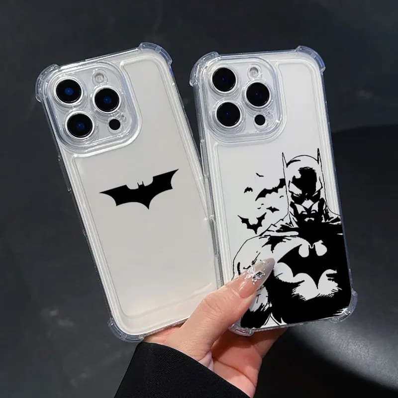 Cool Bats-Mans Symbol Phone Case For iPhone 17 16e 16 15 14 13 12 11 Mini Air Pro Max X XR 7 8 Plus Anti Fall Transparent Cover
