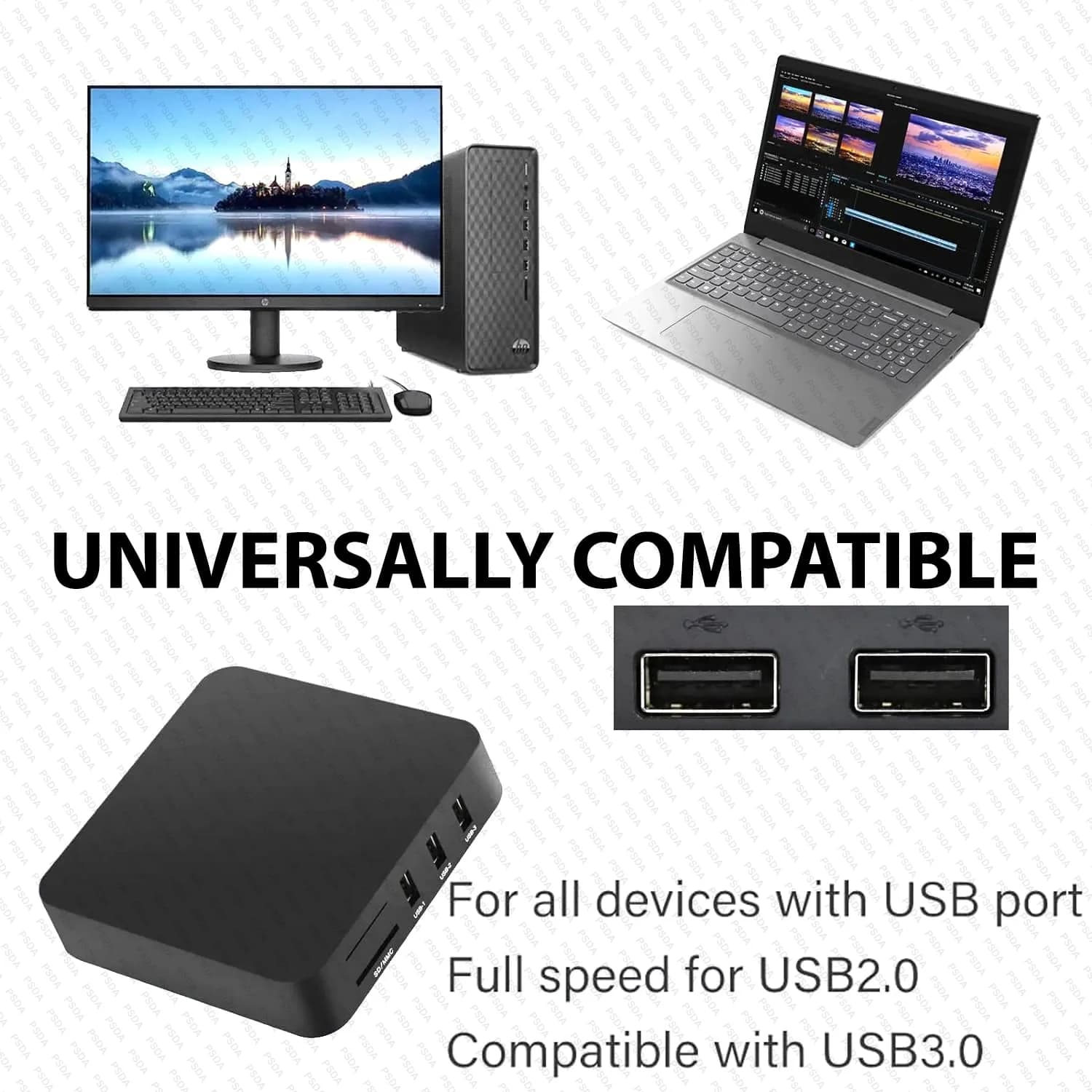 All-In-One Memory Card Reader External USB Card Reader Sd Sdhc Mini Micro M2 Mmc Xd Cf Reader for Mp3, Camera