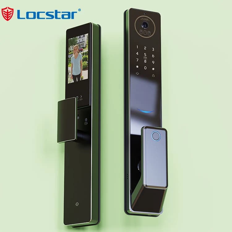 Locstar Sicurezza Elettronica Fechadura Inteligente Riconoscimento facciale 3D Tuya Wifi Smart Door Lock con fotocamera e impronte digitali