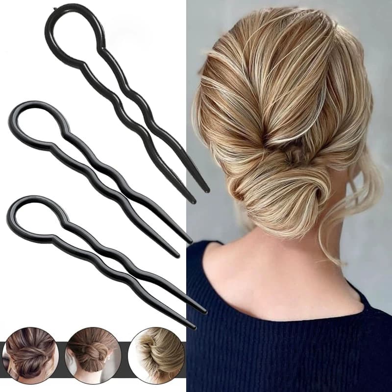 Forcina magica nera Strumento per trecciare i capelli fai-da-te Twist Bun Barrette Fermagli per capelli per le donne Accessori per lo styling dei capelli con treccia di moda