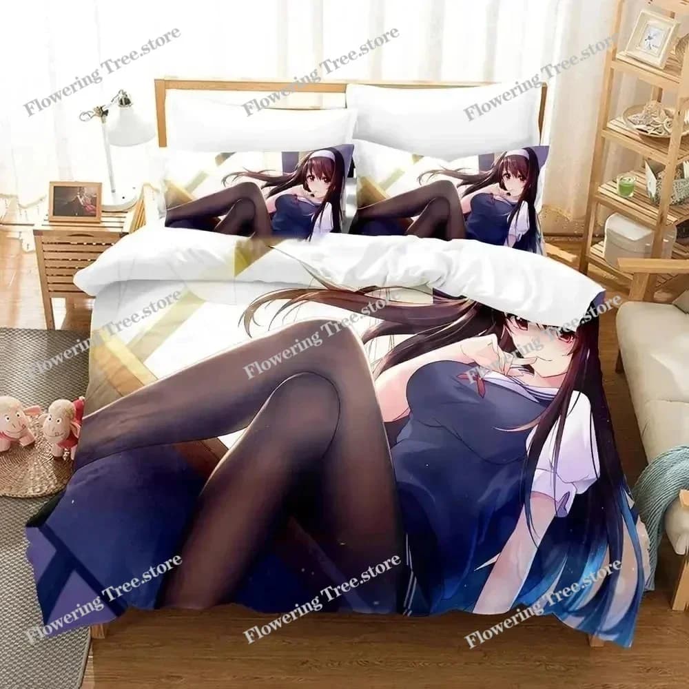 3D Anime Saekano Bedding Set Duvet Cover Bed Set Quilt Cover Pillowcase Comforter king Queen Size Boys Adult Bedding Set029