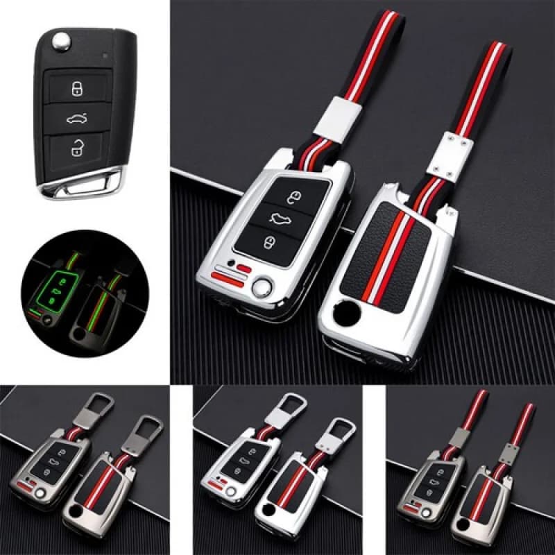 Custodia per chiave auto in silicone in lega A+ per VW Golf Polo MK7 Karoq Skoda Seat Tiguan