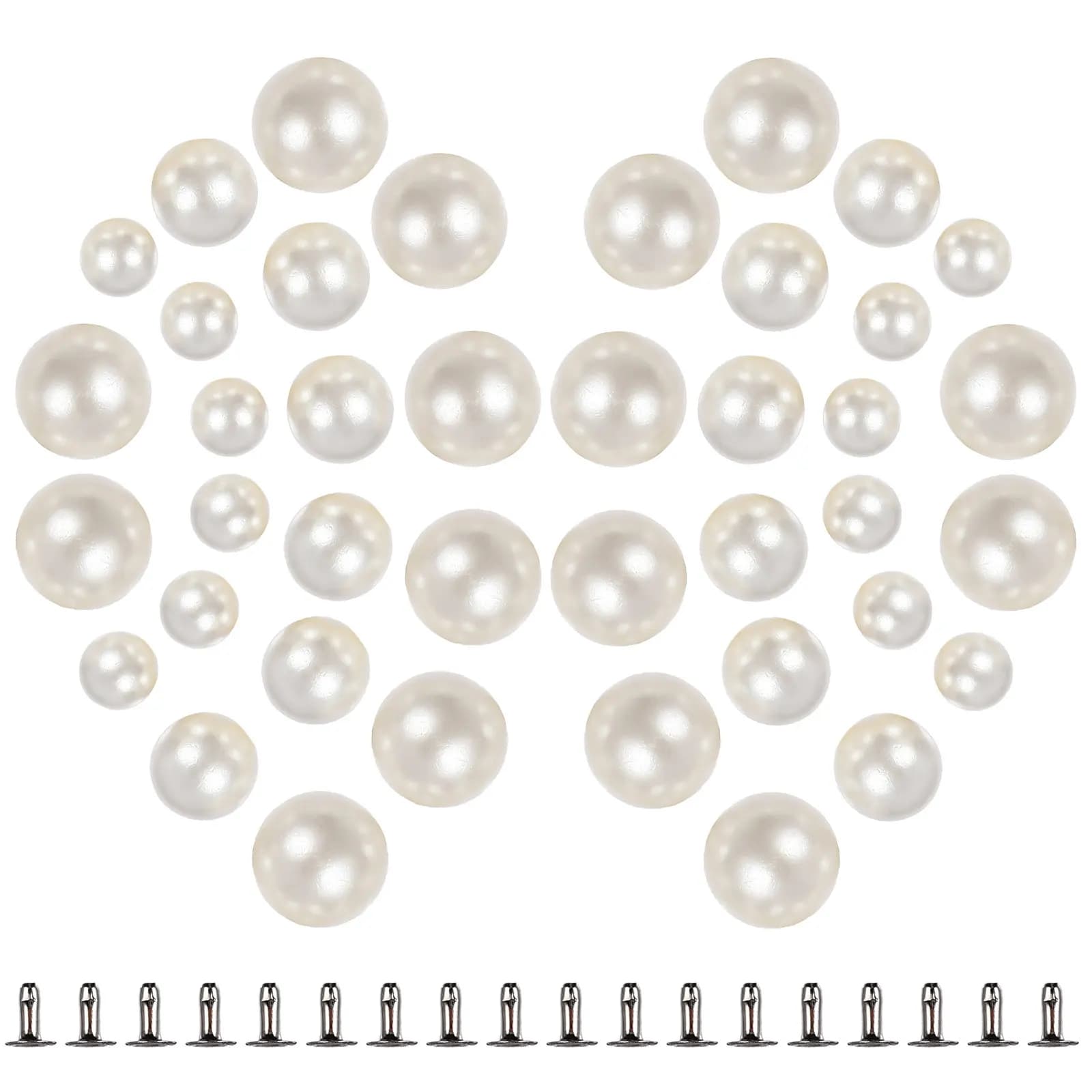 150Pairs Pearl Rivets Faux Pearls Studs for Clothes Bags Shoes Bridal Veil DIY Accessories Fashionable Elegant