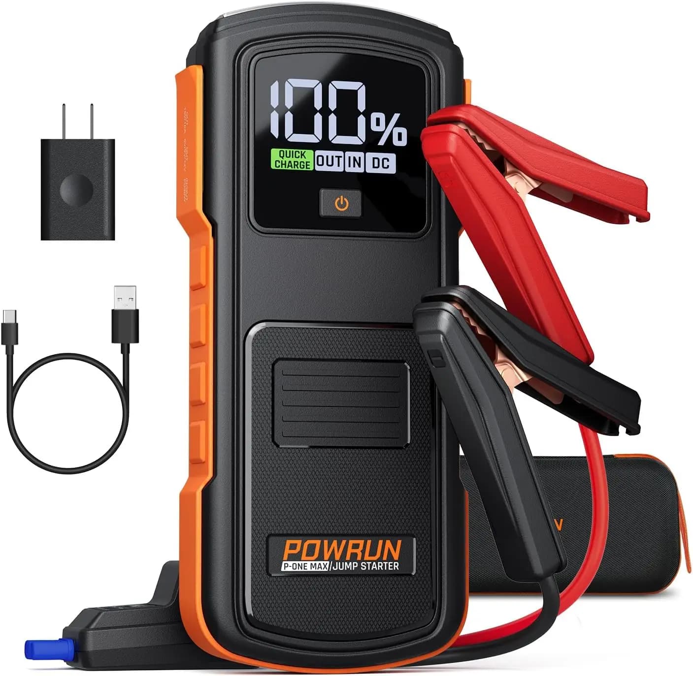 Avviatore di Emergenza Portatile 4000A per Tutti i Motori Benzina/Diesel fino a 10.0L, Booster Batteria Auto 12V con Custodia
